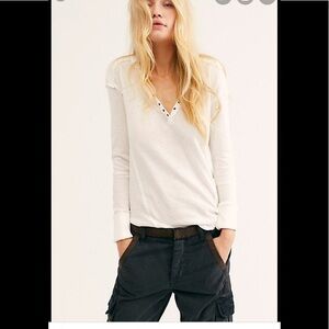 NWT We the Free Military Mix Henley LS tee M or L